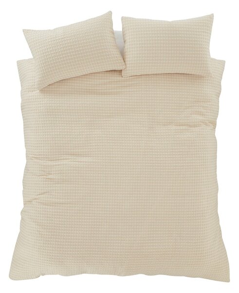 Biancheria da letto beige per letto matrimoniale 200x200 cm Muscat Waffle – Pineapple Elephant