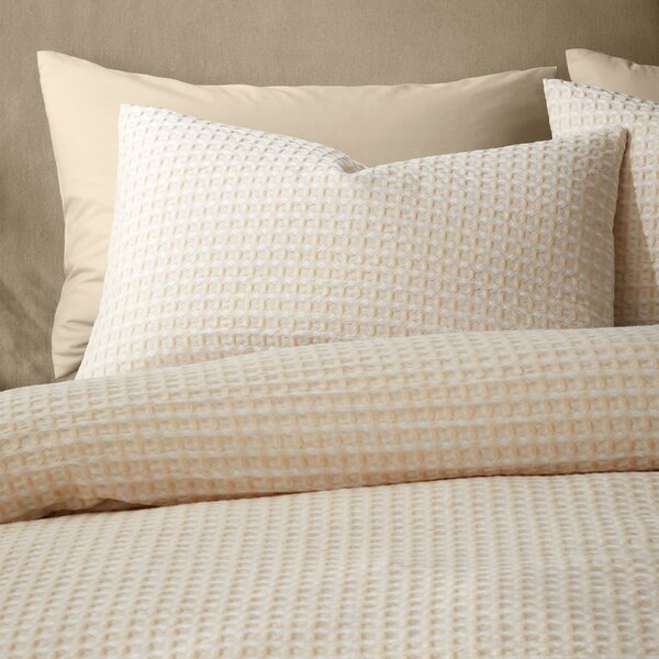 Biancheria da letto beige per letto matrimoniale 200x200 cm Muscat Waffle – Pineapple Elephant