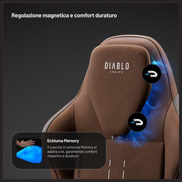 Sedia gaming in tessuto marrone, Normal Size: Diablo X.One Prime Cinnamon Brown