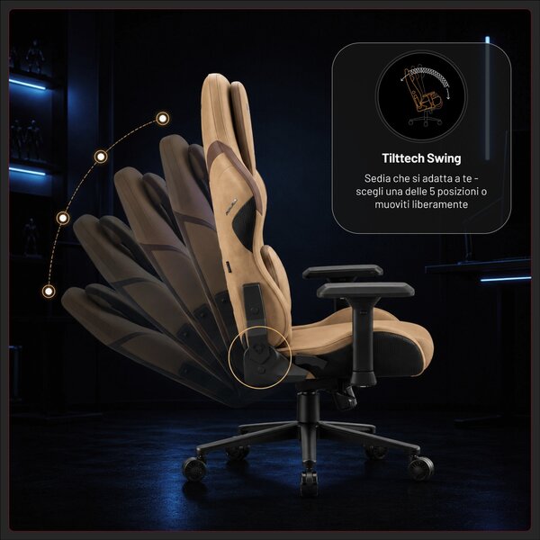 Sedia gaming in tessuto marrone, Normal Size: Diablo X.One Prime Camel Brown