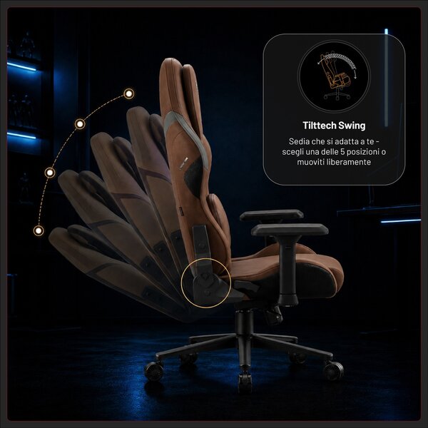 Sedia gaming in tessuto marrone, Normal Size: Diablo X.One Prime Cinnamon Brown