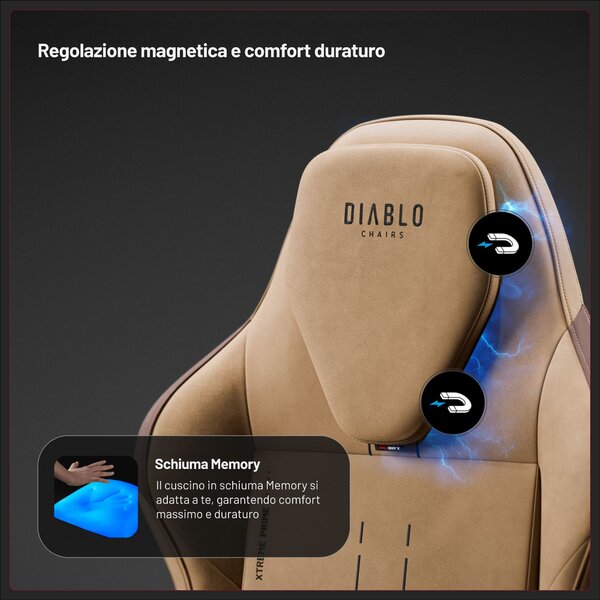 Sedia gaming in tessuto marrone, Normal Size: Diablo X.One Prime Camel Brown
