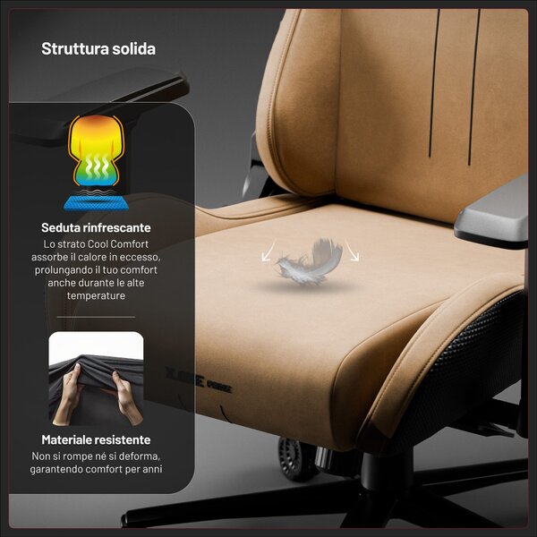 Sedia gaming in tessuto marrone, Normal Size: Diablo X.One Prime Camel Brown