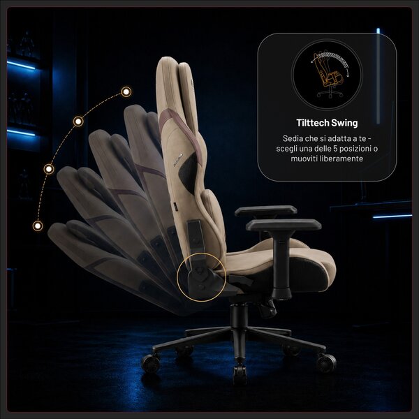 Sedia gaming in tessuto grigia, Normal Size: Diablo X.One Prime Elephant Grey