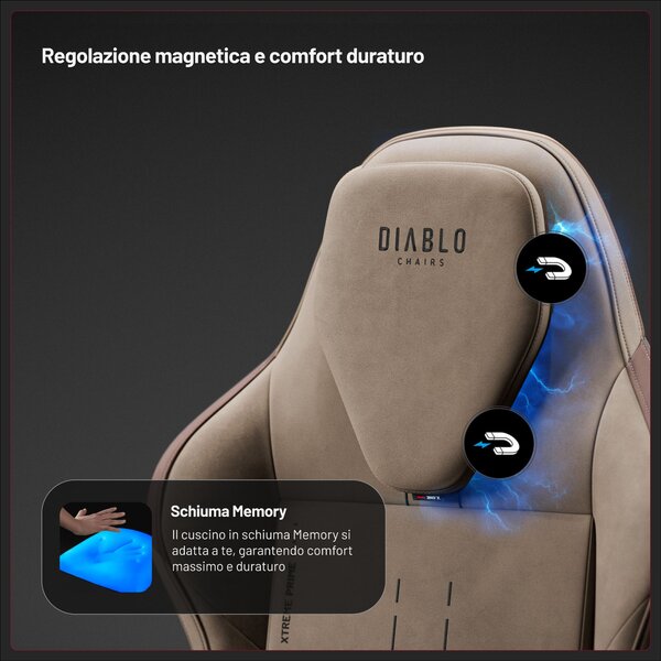 Sedia gaming in tessuto grigia, Normal Size: Diablo X.One Prime Elephant Grey