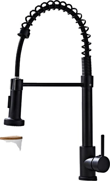 Rubinetto da cucina, in ottone massiccio, girevole a 360°, colore nero