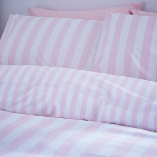 Set copripiumino e federa bianco e rosa per letto singolo 135x200 cm Stripe Tease – Sassy B
