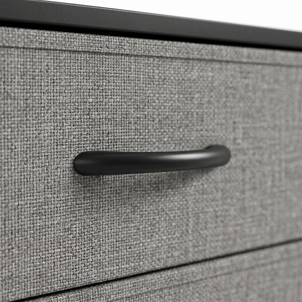 HOMCOM Cassettiera con 5 Cassetti in Tessuto, Telaio in Acciaio per Camera da Letto, Soggiorno e Ufficio, 100x30x53 cm, Grigio Scuro e Nero | Aosom Italy
