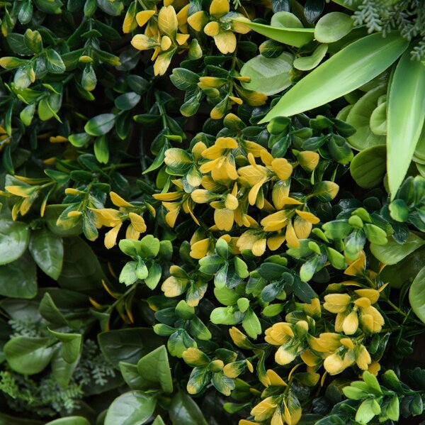 Outsunny 12 pezzi Siepe Artificiale con Protezione UV e Multi-foglie per Giardino e Esterno, 50x50x7 cm, Verde | Aosom Italy