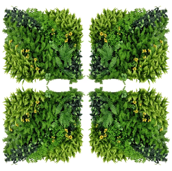Outsunny 12 pezzi Siepe Artificiale con Protezione UV e Multi-foglie per Giardino e Esterno, 50x50x7 cm, Verde | Aosom Italy