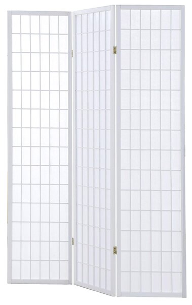 Paravento Separè 3 Pannelli 130,5x178cm In Legno Tosini Bianco