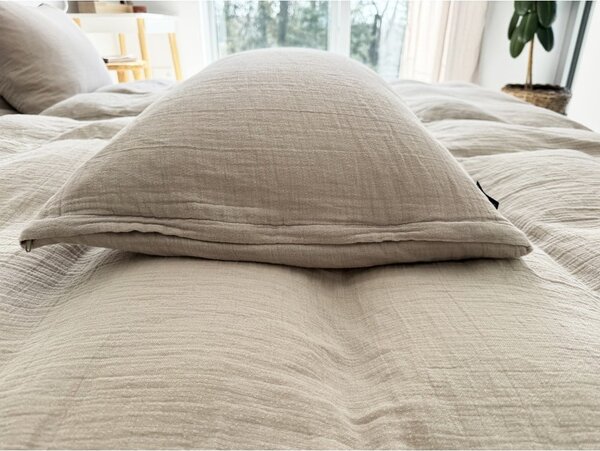 Set copripiumino e federa beige in mussola per letto singolo 135x200 cm Plain Muslin – Butter Kings