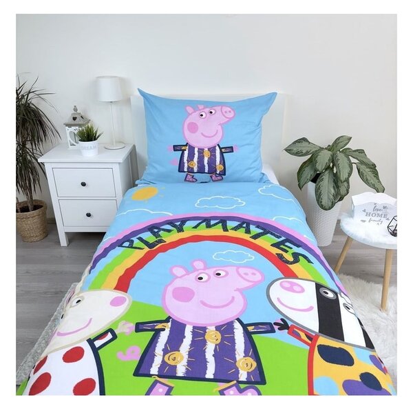 Biancheria da letto per bambini con effetto fosforescente in cotone per letto singolo 140x200 cm Peppa Pig – Jerry Fabrics