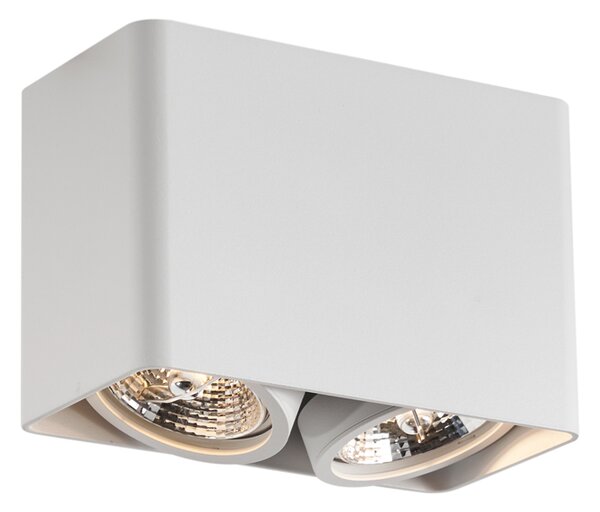 Faretto da superficie di design bianco GU10 70mm 2-luci ruotabile e inclinabile - Vox