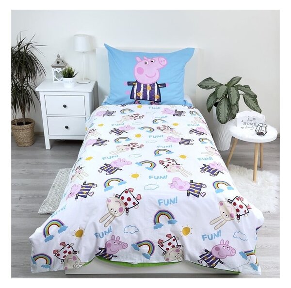 Biancheria da letto per bambini con effetto fosforescente in cotone per letto singolo 140x200 cm Peppa Pig – Jerry Fabrics