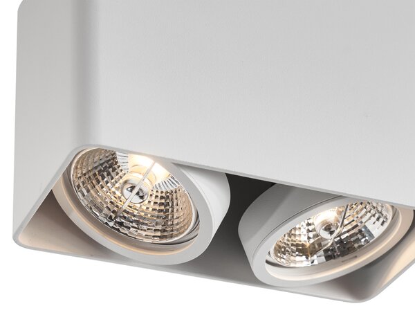 Faretto da superficie di design bianco GU10 70mm 2-luci ruotabile e inclinabile - Vox