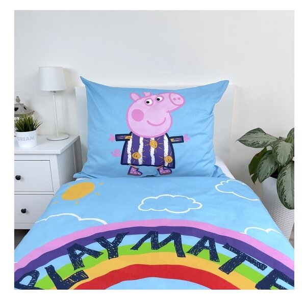 Biancheria da letto per bambini con effetto fosforescente in cotone per letto singolo 140x200 cm Peppa Pig – Jerry Fabrics