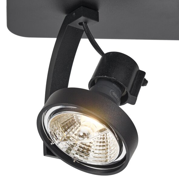 Faretto da soffitto di design nero GU10 70mm 2 luci regolabile - Vo