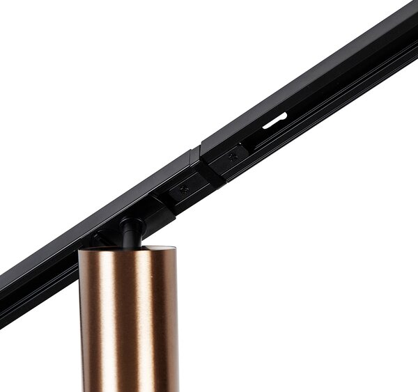 Sistema di illuminazione a binario moderno con 5 faretti bronzo scuro 1 fase GU10 70mm - Iconic Jeana Luxe