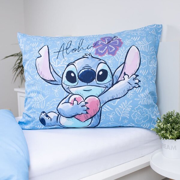 Set copripiumino e federa da bambini blu in cotone per letto singolo 140x200 cm Lilo and Stitch "Wave" – Jerry Fabrics