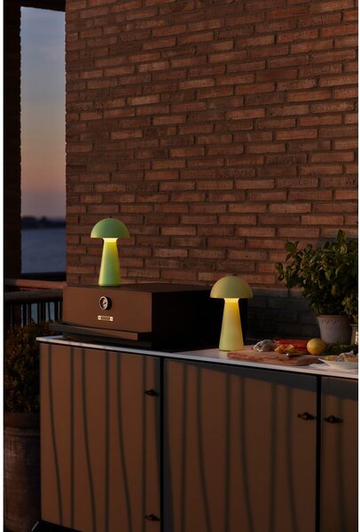 Lampada da tavolo LED gialla con telecomando (altezza totale 28 cm) Sam – Sirius