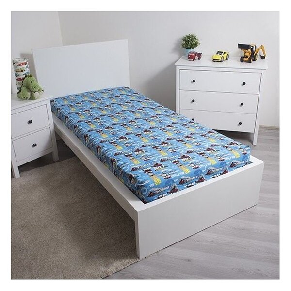 Lenzuolo con angoli per bambini blu in cotone 90x200 cm Thomas the Tank Engine – Jerry Fabrics