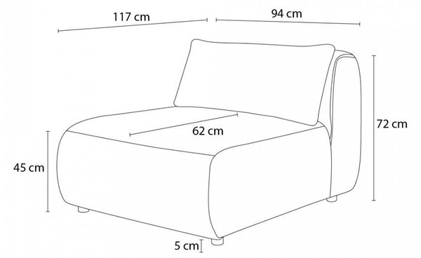 Modulo divano beige Jeanne - Bobochic Paris