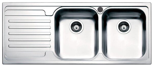 Lavello Cucina 2 Vasche 116x50 Cm In Acciaio Inox Apell Venezia Gocciolatoio Sinistro