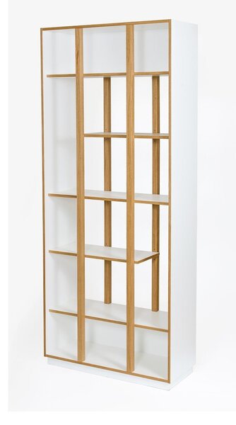 Libreria bianca in rovere 90x210 cm Newbury - Woodman