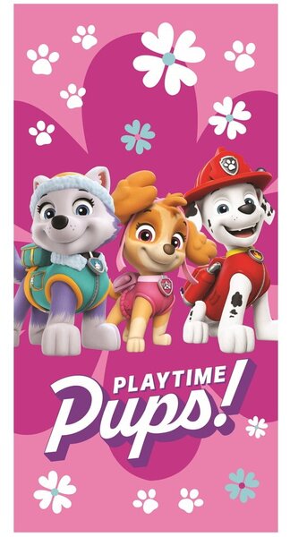 Asciugamano per bambini rosa in cotone 70x140 cm Paw Patrol – Jerry Fabrics