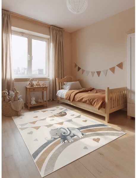 Tappeto per bambini crema 160x230 cm Walk like an Elephant Rainbow Party - Villeroy&Boch