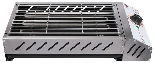 Griglia elettrica, sistema di riscaldamento ad alta efficienza, controllo della temperatura regolabile, colore argento