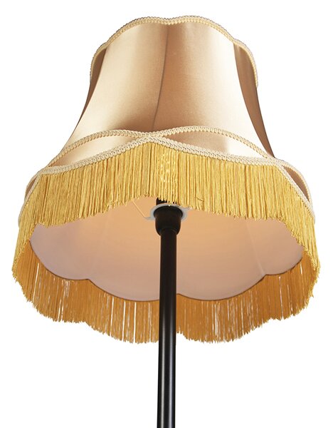 Lampada da terra retrò nera con paralume oro a forma di Granny 45 cm - Simplo