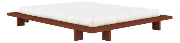 Letto matrimoniale color terracotta in pino massiccio senza testiera con rete inclusa 140x200 cm Japan – Karup Design