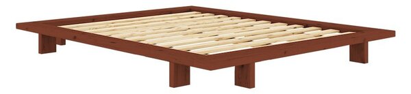 Letto matrimoniale color terracotta in pino massiccio senza testiera con rete inclusa 140x200 cm Japan – Karup Design