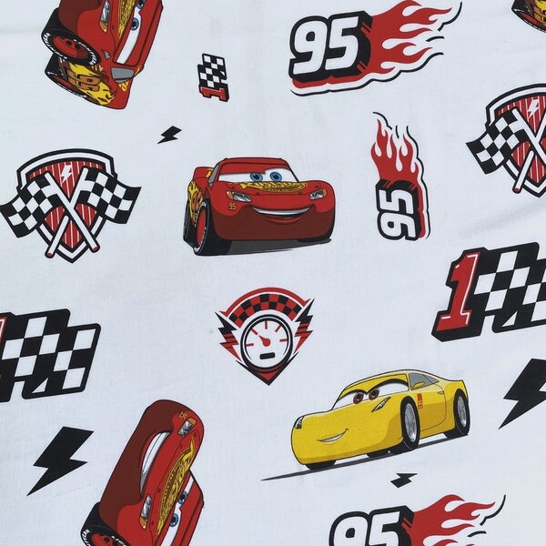 Lenzuolo con angoli per bambini in cotone 90x200 cm Cars "McQueen" – Jerry Fabrics