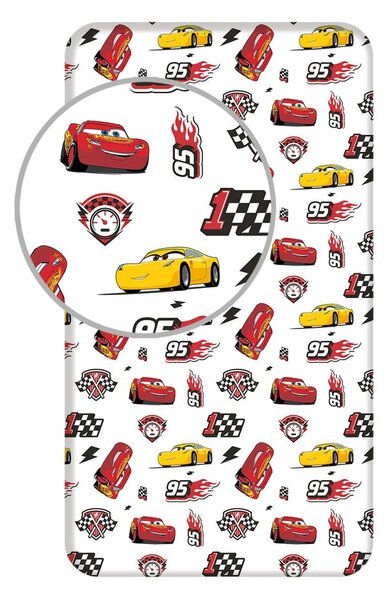 Lenzuolo con angoli per bambini in cotone 90x200 cm Cars "McQueen" – Jerry Fabrics