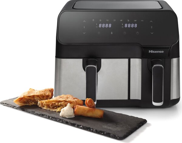 Hisense Friggitrice ad Aria 8.8 Litri 2 Cestelli Indipendenti (5.5L + 3.3L) Potenza 1700W colore Nero - HAF2900D