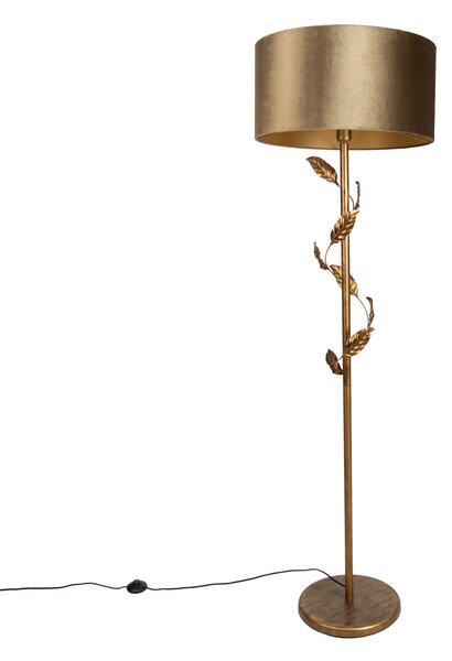 Lampada da terra oro con paralume bronzo e interno oro 50cm - Linden