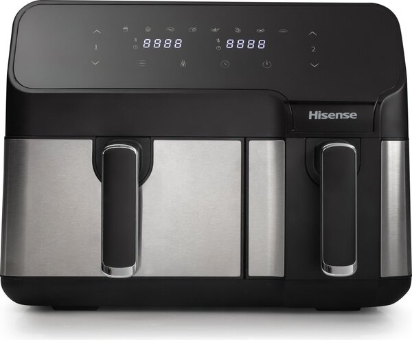Hisense Friggitrice ad Aria 8.8 Litri 2 Cestelli Indipendenti (5.5L + 3.3L) Potenza 1700W colore Nero - HAF2900D