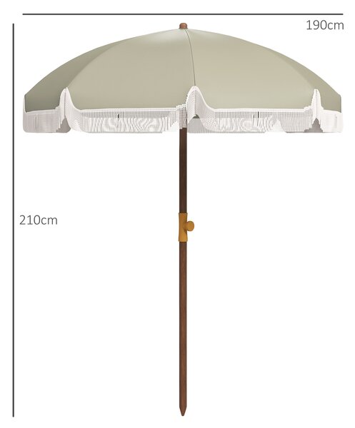Outsunny Ombrellone da Spiaggia Salvaspazio con Protezione UV40+ e Borsa di Trasporto, Verde | Aosom Italy