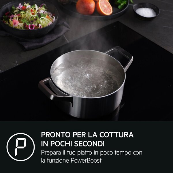 Aeg Piano Cottura Induzione 5 Fuochi Larghezza 80 cm in Vetroceramica colore Nero - NIK85M00AZ SaphirMatt Serie 6000 MultipleBridge