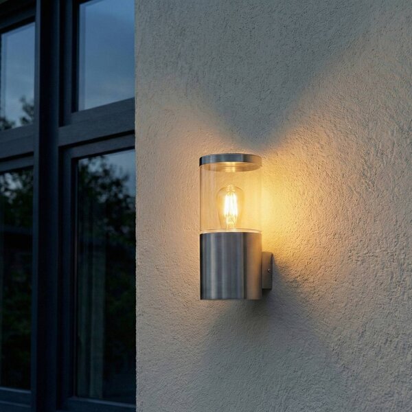 OSRAM applique da esterno ENDURA CLASSIC EBRO, acciaio inossidabile, IP44 dimmerabile, Alluminio / Grigio / Zincato, Acciaio Inox, Moderno