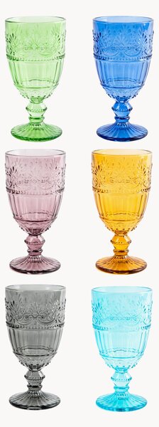 Set di 6 bicchieri da vino Country Flower