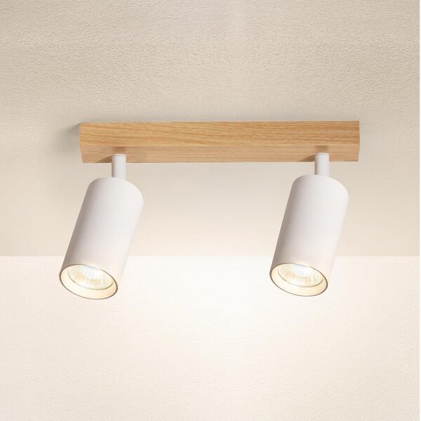 Brilagi - Faretto SELE 2xGU10/30W/230V bianco/effetto rovere