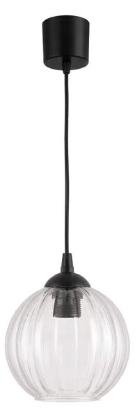 Brilagi - Lampadario LED a sospensione con cavo RETRO GLASS 1xE27/60W/230V diam. 18 cm nero/trasparente