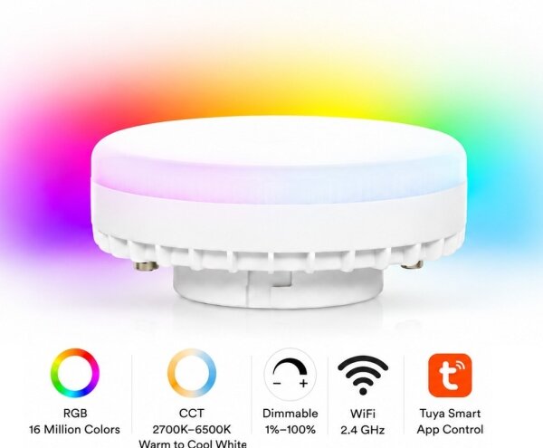 Brilagi - Faretto LED RGB dimmerabile AURA LUX 1xGX53/14W/230V Wi-Fi Tuya nero/fumé