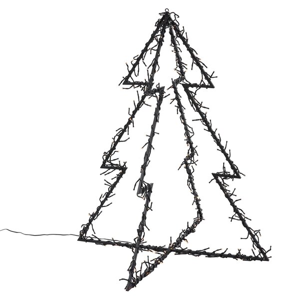 Albero di Natale nero con LED IP44 - Brilli