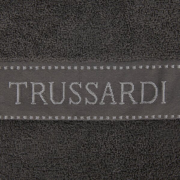 Telo Bagno In Acrilico Dralon Ribbon 100x150 Trussardi Tinta Unita Antracite Caleffi