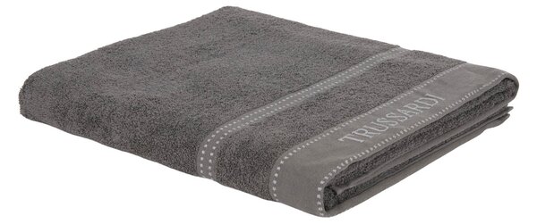 Telo Bagno In Acrilico Dralon Ribbon 100x150 Trussardi Tinta Unita Antracite Caleffi